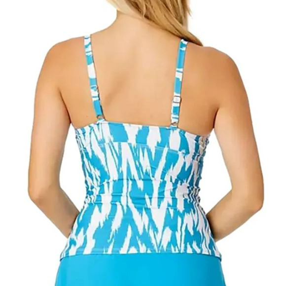 Anne Cole Womens Limited Edition UPF 50+ Tankini Top Turquoise Size XL - Picture 2 of 8